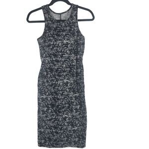 Decree Tank Dress M Womens Black White Sleeveless Pullover Midi Crew Neck